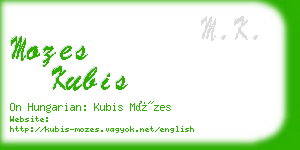 mozes kubis business card